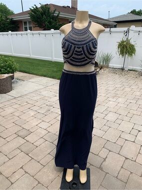 Jolene Navy Beaded cocktail dress size 14